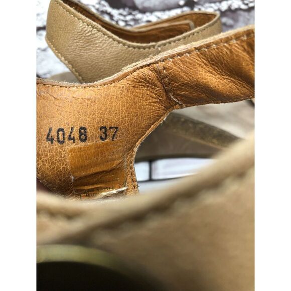 Taos Festival Brown Leather Cork Wedge Ankle Strap Sandals Women Sz 37EU/6.5M US - Picture 12 of 16